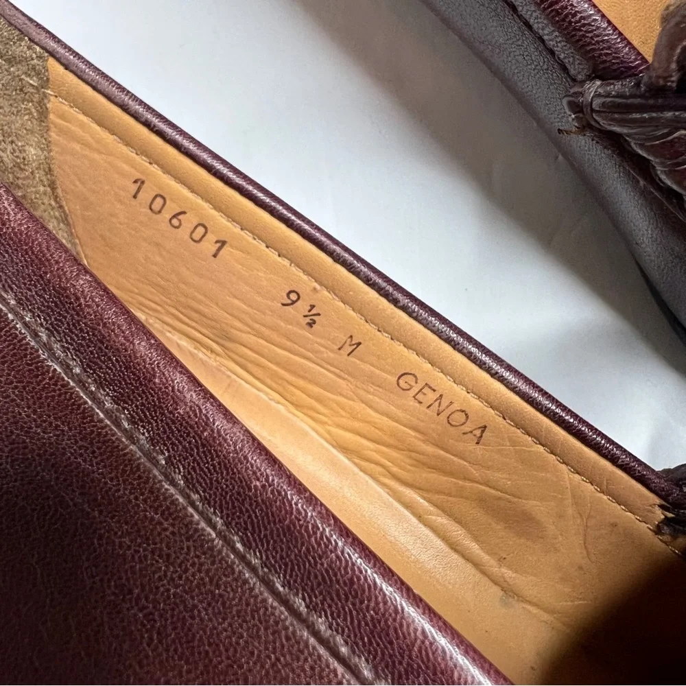Bruno Magli Genoa Horsebit M Logo Loafer Burgundy Leather Slip-On 9.5 M Classic